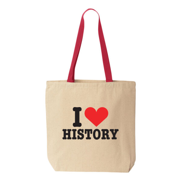 Natural Tote with Contrast-Color Handles - Printed Logos Thumbnail